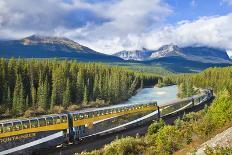 Rocky Mountaineer Train at Morant's Curve Near Lake Louise in the Canadian Rockies-Neale Clark-Photographic Print