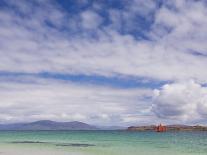 Boat with Red Sails Off Traigh Bhan Beach, Iona, Sound of Iona, Scotland, United Kingdom, Europe-Neale Clarke-Photographic Print