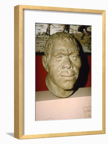Neanderthal Man. Reconstruction of head, c20th century-Unknown-Framed Giclee Print