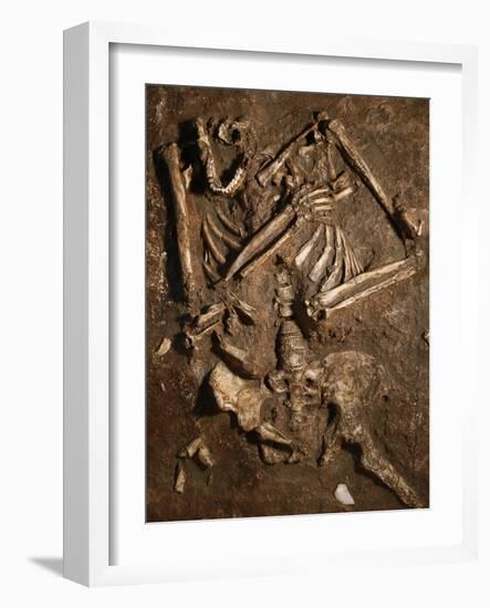 Neanderthal Skeleton, Kebara Cave, Israel-Javier Trueba-Framed Photographic Print