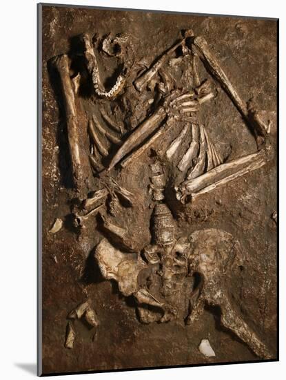 Neanderthal Skeleton, Kebara Cave, Israel-Javier Trueba-Mounted Photographic Print