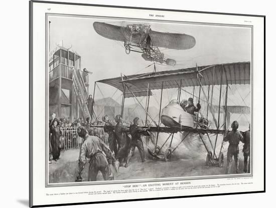 Near Accident at Hendon Aerodrome, 1913-Addison Thomas Millar-Mounted Giclee Print