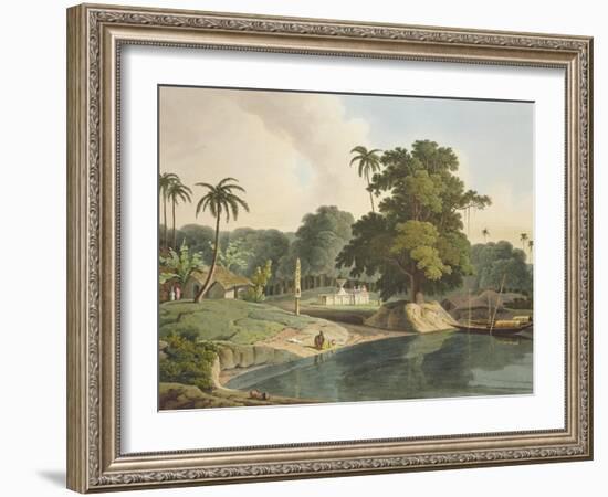 Near Bandell on the River Hoogly, Plate Viii from Part 6 of 'Oriental Scenery', Pub. 1804-Thomas & William Daniell-Framed Giclee Print