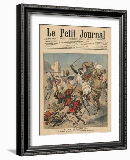 Near Casablanca, the Goumiers Charging at the Moroccans-French School-Framed Giclee Print