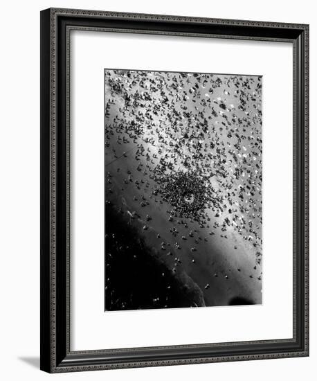 Near Drowning Victim Mary Eschner, Who is Reviving in the Center of the Crowd, Coney Island-Margaret Bourke-White-Framed Premium Photographic Print