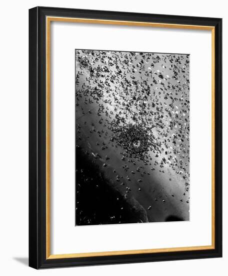 Near Drowning Victim Mary Eschner, Who is Reviving in the Center of the Crowd, Coney Island-Margaret Bourke-White-Framed Premium Photographic Print