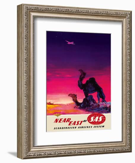 Near East - by SAS Scandinavian Airlines System-Otto Nielsen-Framed Art Print