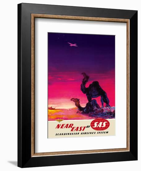 Near East - by SAS Scandinavian Airlines System-Otto Nielsen-Framed Art Print