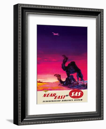 Near East - by SAS Scandinavian Airlines System-Otto Nielsen-Framed Art Print