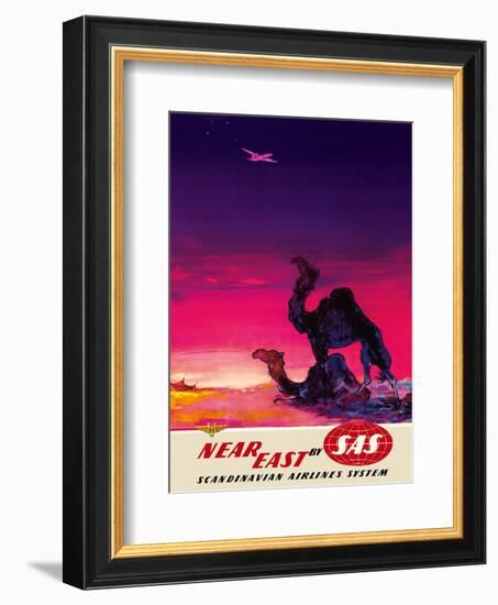 Near East - by SAS Scandinavian Airlines System-Otto Nielsen-Framed Art Print