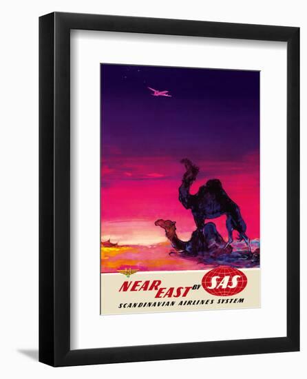 Near East - by SAS Scandinavian Airlines System-Otto Nielsen-Framed Art Print