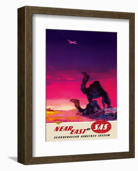 Near East - by SAS Scandinavian Airlines System-Otto Nielsen-Framed Art Print