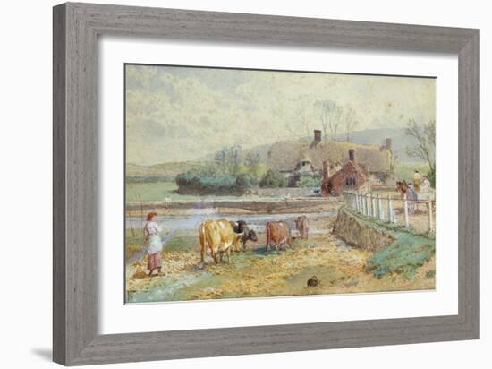 Near Freshwater, Isle of Wight (W/C over Pencil Heightened with White on Paper)-Myles Birket Foster-Framed Giclee Print