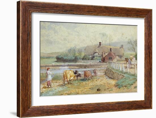 Near Freshwater, Isle of Wight (W/C over Pencil Heightened with White on Paper)-Myles Birket Foster-Framed Giclee Print