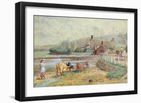 Near Freshwater, Isle of Wight (W/C over Pencil Heightened with White on Paper)-Myles Birket Foster-Framed Giclee Print