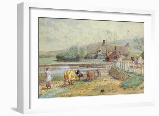 Near Freshwater, Isle of Wight (W/C over Pencil Heightened with White on Paper)-Myles Birket Foster-Framed Giclee Print