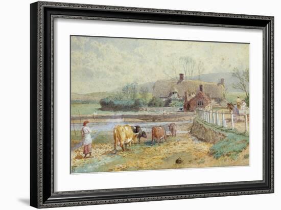 Near Freshwater, Isle of Wight (W/C over Pencil Heightened with White on Paper)-Myles Birket Foster-Framed Giclee Print