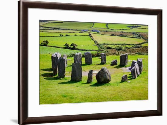 near Glandore, County Cork, Republic of Ireland. Drombeg recumbent stone circle. It is also know...-null-Framed Photographic Print