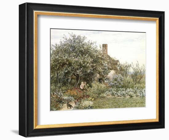 Near Hambledon (Watercolour Heightened with Bodycolour and Scratching Out)-Helen Allingham-Framed Giclee Print