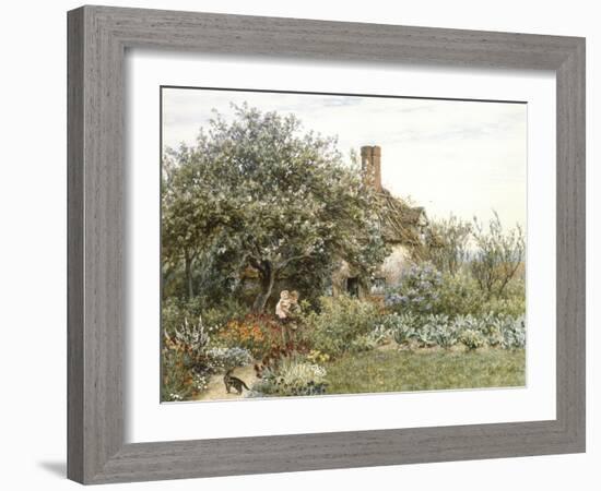 Near Hambledon (Watercolour Heightened with Bodycolour and Scratching Out)-Helen Allingham-Framed Giclee Print