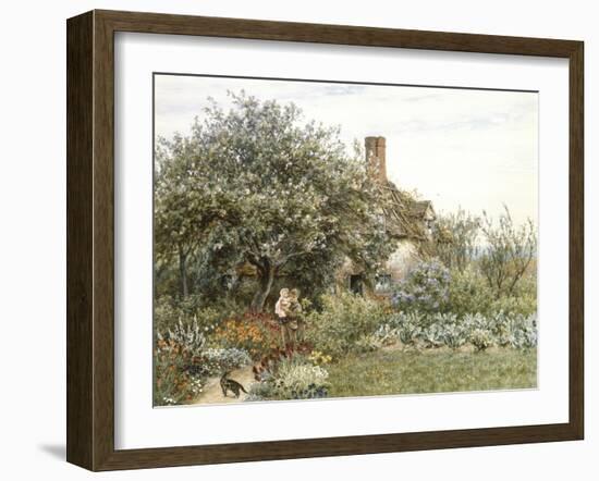 Near Hambledon (Watercolour Heightened with Bodycolour and Scratching Out)-Helen Allingham-Framed Giclee Print