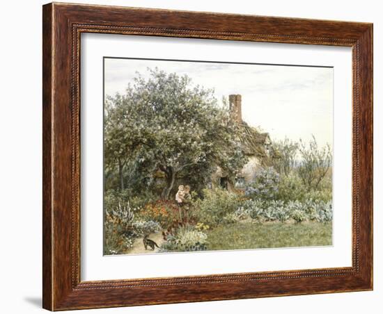 Near Hambledon (Watercolour Heightened with Bodycolour and Scratching Out)-Helen Allingham-Framed Giclee Print