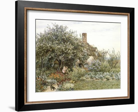 Near Hambledon (Watercolour Heightened with Bodycolour and Scratching Out)-Helen Allingham-Framed Giclee Print