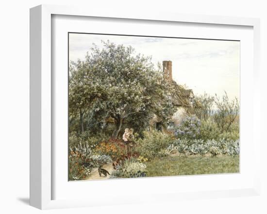 Near Hambledon (Watercolour Heightened with Bodycolour and Scratching Out)-Helen Allingham-Framed Giclee Print