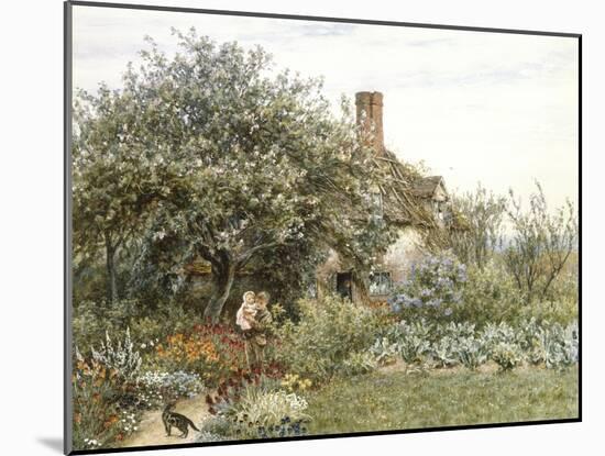 Near Hambledon (Watercolour Heightened with Bodycolour and Scratching Out)-Helen Allingham-Mounted Giclee Print