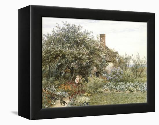 Near Hambledon (Watercolour Heightened with Bodycolour and Scratching Out)-Helen Allingham-Framed Premier Image Canvas