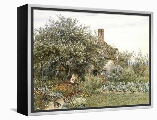 Near Hambledon (Watercolour Heightened with Bodycolour and Scratching Out)-Helen Allingham-Framed Premier Image Canvas
