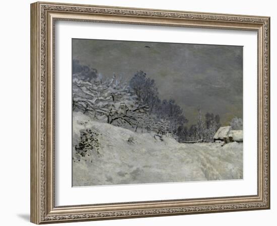 Near Honfleur-Snow, 1867-Claude Monet-Framed Art Print