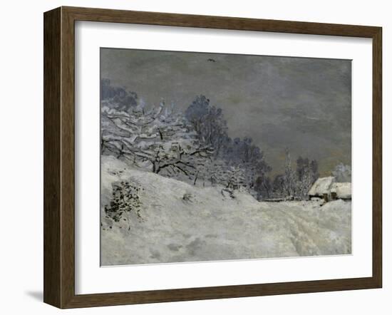 Near Honfleur-Snow, 1867-Claude Monet-Framed Art Print