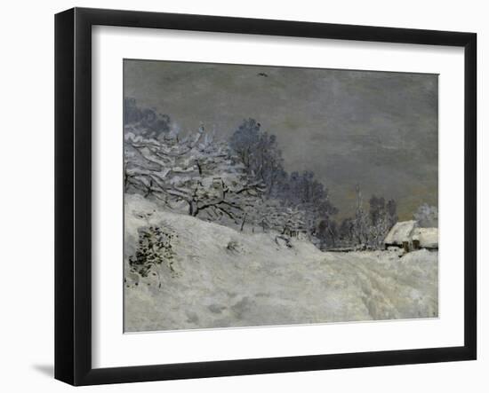 Near Honfleur-Snow, 1867-Claude Monet-Framed Art Print