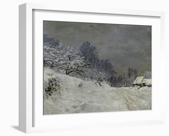 Near Honfleur-Snow, 1867-Claude Monet-Framed Art Print