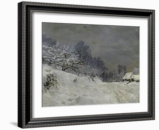 Near Honfleur-Snow, 1867-Claude Monet-Framed Art Print