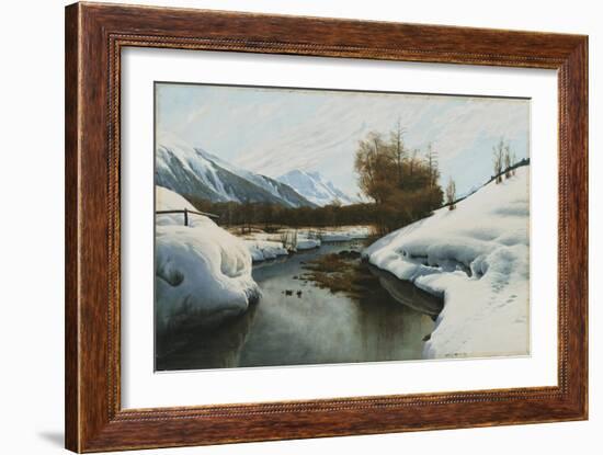 Near La Punt, St. Morritz in the Engadine Valley-Peder Mork Monsted-Framed Giclee Print