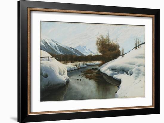 Near La Punt, St. Morritz in the Engadine Valley-Peder Mork Monsted-Framed Giclee Print