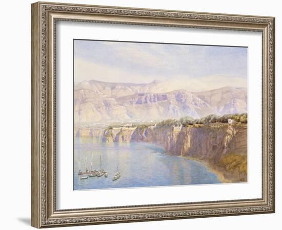 Near Sorrento, 1863 (W/C on Paper)-John Brett-Framed Giclee Print