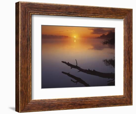 Near St Charles at Sunrise on the Mississippi River, Missouri, USA-Charles Gurche-Framed Photographic Print