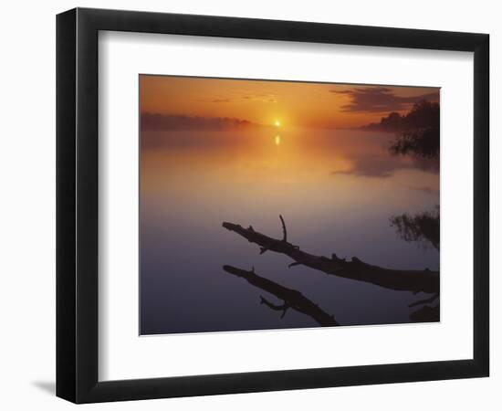 Near St Charles at Sunrise on the Mississippi River, Missouri, USA-Charles Gurche-Framed Photographic Print