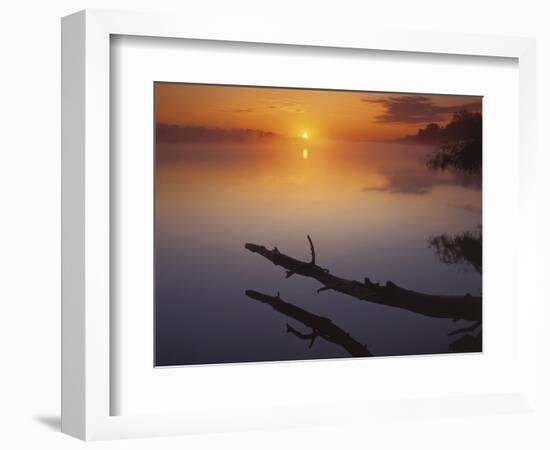 Near St Charles at Sunrise on the Mississippi River, Missouri, USA-Charles Gurche-Framed Photographic Print