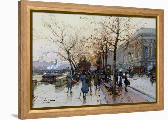 Near the Louvre, Paris-Eugene Galien-Laloue-Framed Premier Image Canvas