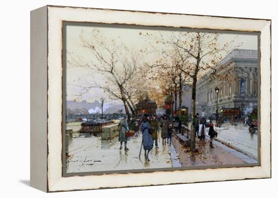 Near the Louvre, Paris-Eugene Galien-Laloue-Framed Premier Image Canvas