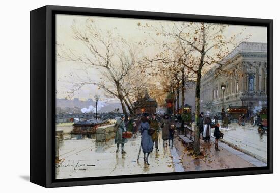 Near the Louvre, Paris-Eugene Galien-Laloue-Framed Premier Image Canvas