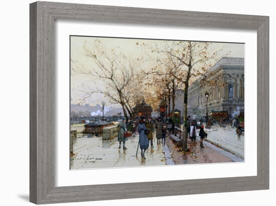 Near the Louvre, Paris-Eugene Galien-Laloue-Framed Giclee Print