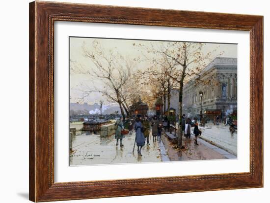 Near the Louvre, Paris-Eugene Galien-Laloue-Framed Giclee Print