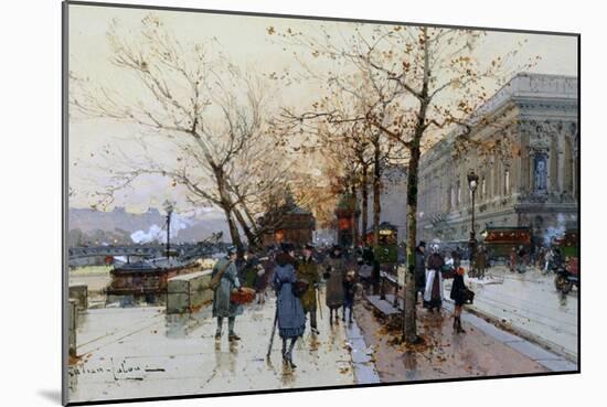 Near the Louvre, Paris-Eugene Galien-Laloue-Mounted Giclee Print