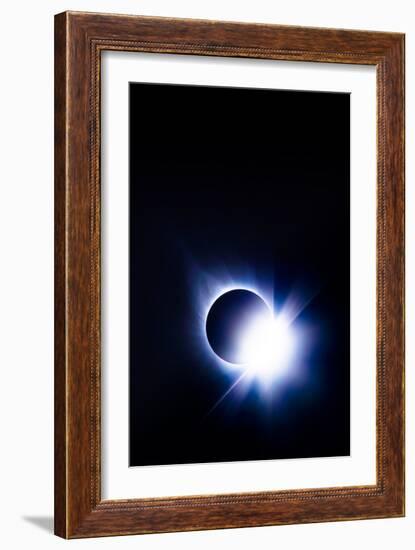 Near Total Solar EclipseDiamond Ring Blue Earth Sun Moon August 2017-Vincent James-Framed Photographic Print