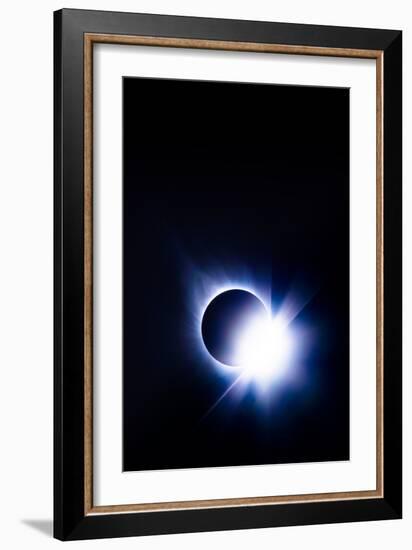 Near Total Solar EclipseDiamond Ring Blue Earth Sun Moon August 2017-Vincent James-Framed Photographic Print